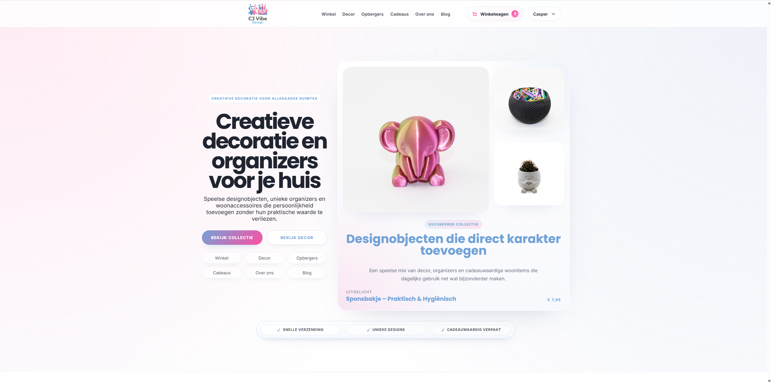 Screenshot van CJ Vibe Design